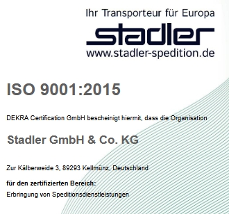 ISO 9001 2015 Stadler Gmb & Co